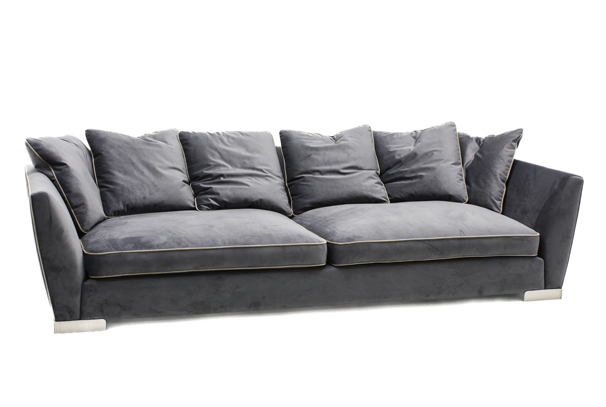 Прямой диван Bronx–Velvet Plus 21 Furman в серой ткани